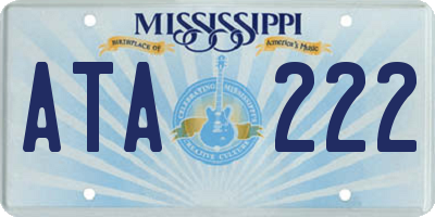 MS license plate ATA222