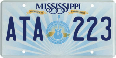 MS license plate ATA223