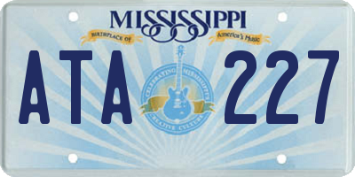 MS license plate ATA227