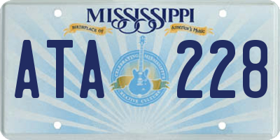 MS license plate ATA228
