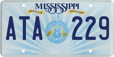 MS license plate ATA229
