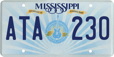 MS license plate ATA230