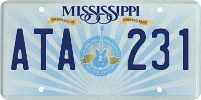 MS license plate ATA231