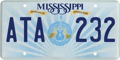 MS license plate ATA232