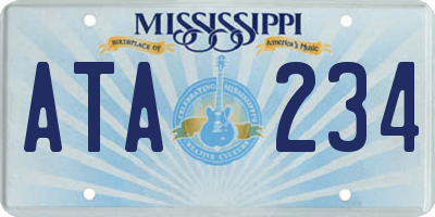 MS license plate ATA234