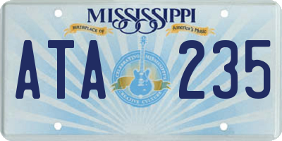 MS license plate ATA235