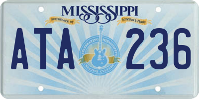 MS license plate ATA236