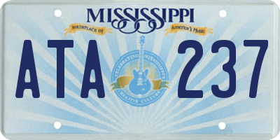 MS license plate ATA237