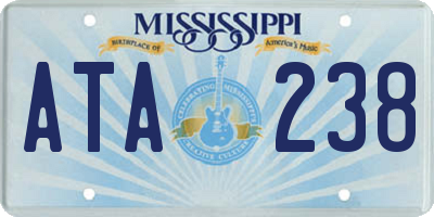 MS license plate ATA238