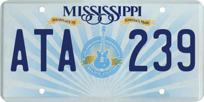 MS license plate ATA239