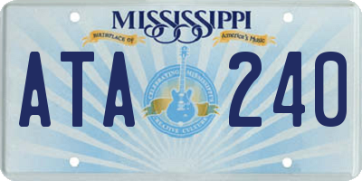 MS license plate ATA240