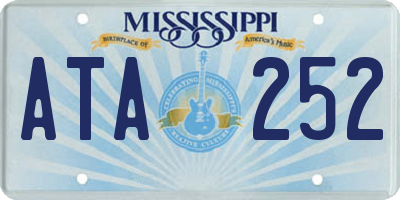 MS license plate ATA252