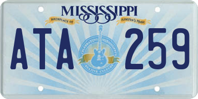 MS license plate ATA259