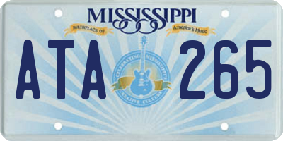 MS license plate ATA265