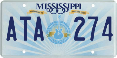 MS license plate ATA274