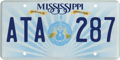 MS license plate ATA287