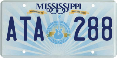 MS license plate ATA288