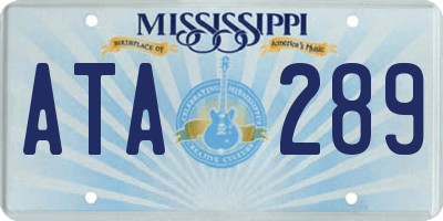 MS license plate ATA289