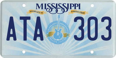 MS license plate ATA303