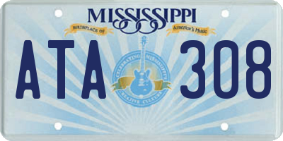 MS license plate ATA308