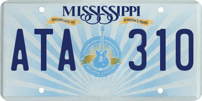 MS license plate ATA310