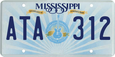 MS license plate ATA312