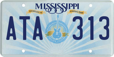 MS license plate ATA313