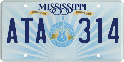 MS license plate ATA314