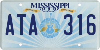 MS license plate ATA316