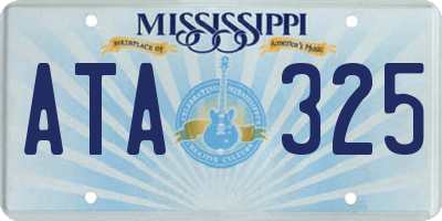 MS license plate ATA325