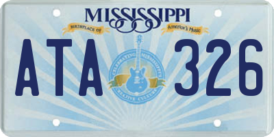 MS license plate ATA326