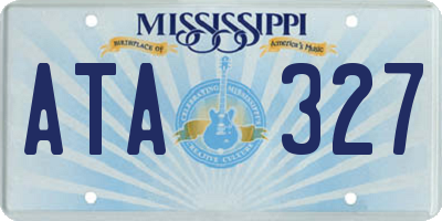 MS license plate ATA327