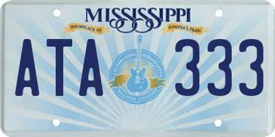 MS license plate ATA333