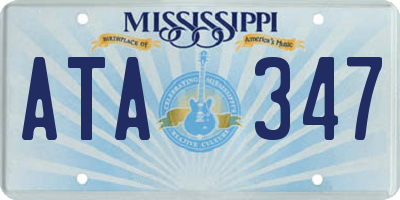 MS license plate ATA347