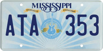 MS license plate ATA353