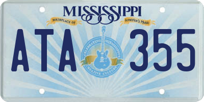 MS license plate ATA355