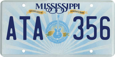 MS license plate ATA356