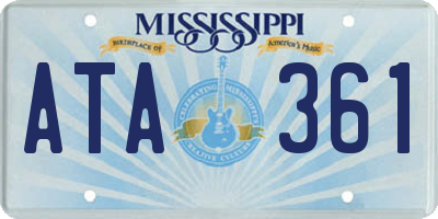 MS license plate ATA361