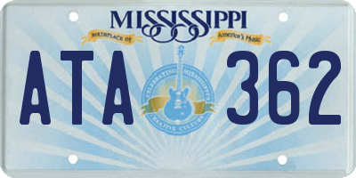 MS license plate ATA362