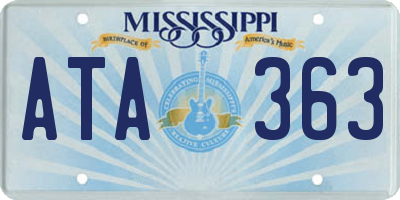 MS license plate ATA363