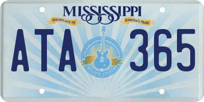 MS license plate ATA365