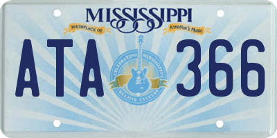MS license plate ATA366