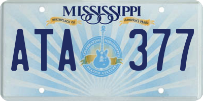 MS license plate ATA377