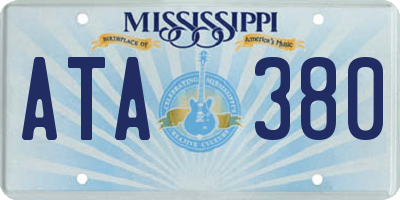 MS license plate ATA380