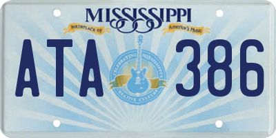 MS license plate ATA386