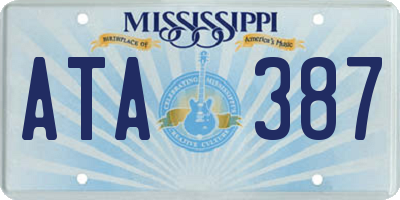 MS license plate ATA387