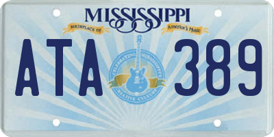 MS license plate ATA389