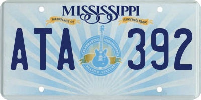 MS license plate ATA392