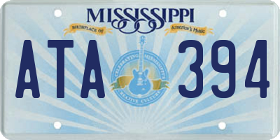 MS license plate ATA394