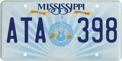 MS license plate ATA398